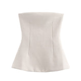 Spring New Double-Sided Cloth Solid-Colored Dressing-Wrapped Top 3641312