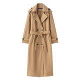 BSK&TRAF Women's Clothing Fall 2025 Classic British Hair This Double Buckle Wind Coat Coat