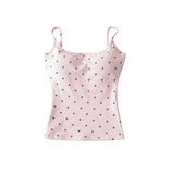 Wave Point Sling Small Vest Woman 2026 Summer New Hottie Style With Chest Cushions Bare Back Bottom Top
