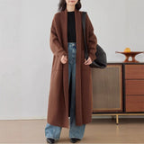 Long Sweater Cardigan Coat Women's Autumn And Winter Lazy Wind Loose Soft Glutinous Thick Warm Knitted Coat