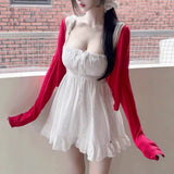 Summer New Pure Lust Breeze Breeze Breeze Bosoming Loaf Skirt Short Skirt To Show Body Sleeveless Hanging Dress
