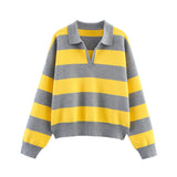 Autumn New Striped POLO Shirt Knitted Knitted Knitted Shirt 5536162