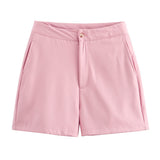 BSK&TRAF Women's Clothing 2025 Summer New Fashion Single Buckle Vest + Casual Short Set