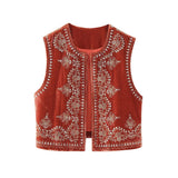 Autumn And Winter New Bead Embroidered Velvet Vest 6895268