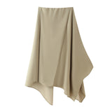 Short-Sleeved Vertical Half-High Collar Top 1165020 Mid-Rise High Asymmetric Pendant Skirt 1165021 Set