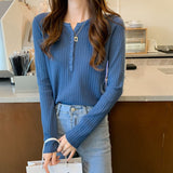 Spring And Autumn New Knitted Knitted Shirt Women Decorate Thin Long Sleeve Bottom Shirt Tops Fashion Inside Sweater