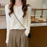Spring And Autumn New Knitted Knitted Shirt Women Decorate Thin Long Sleeve Bottom Shirt Tops Fashion Inside Sweater