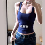 W461, Wide Strap Sling Vest Women Summer Wearing Hottie Slimming Snuffless Fitness