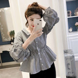 2025 Spring And Autumn New Han Fan Long Sleeve White Shirt Girl Shirt Student Chic T-Shirts