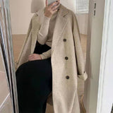 Hairy Coat Woman's Long 2025 Autumn And Winter New Hepburn Style Temperament Small Loose Thick Coat