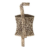 Spring 2025 New Women's Animal Print Pattern Net Tector-Smeared Tsets Half Dress