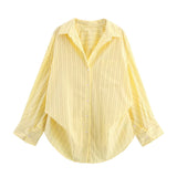 Autumn New Bat Sleeve Loose Striped Shirt 3067105