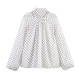 Spring New Wave Point Printing Neckline With Shirt 2075103107