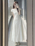 French Beautiful White Dress Women's Summer 2026 New High-End Design Sense Of Niche Temperament Waist Dress