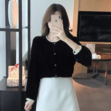 French Hepburn Velvet Gold Velvet Black Shirt Long-Sleeved Women's Dress 2025 New Fashion Blouse
