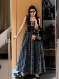 Korean College Style Temperament To Close The Waist Wood Ear Stling Sling Skirt Women Fashion Summer New Square Neck Over The Knee Dress