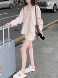Early Autumn Han Wears A Suit In Early Autumn 2026 New Women's Casual Jersey Hanging Neck Vest Skirt Two Sets