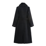 Autumn New Fur Collar Belt Temperament Coat 9225147