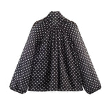 Spring New Wave Point Printing Neckline With Shirt 2075103107