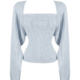 Autumn And Winter New Temperament Repair Knitted Sling Sling Vest + Korean Long Sleeve Open-Shirt Show Two Sets Of Women