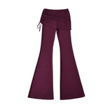 Spice Girls Summer New Side Draw Rope Hanging Yoga Trousers Low Waist Slim Slim Thin Trumpet Trousers