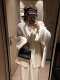 Autumn/Winter 2025 New Lazy Wind High Sense Of Loose Soft Glutinous Sweater Coat Wide Leg Pants Knitted Two Sets Of Women
