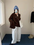 Early Autumn Wears The 2025 New Korean Design Sense Loose Collar Knitted Shirt Folded Two Sets Of Vest