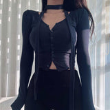 South Korea's Autumn And Winter New Temperament Slim Body Ribbon Dress Design Tight Short Small Cardigan T-Shirt Woman