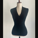 Kits Knitted Shirt Sleeveless Vest Korean New Deep V-Neck Cross-Back Top Women's Summer New Sexy