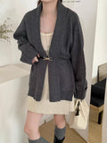 Autumn And Winter Lazy Wind Long Sweater Coat Women 2025 New Leisure Loose Thin Retro Knitting Top Tide