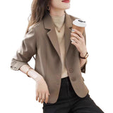 Spring And Autumn 2025 New Temperament Blazer Women's High-End Design Sense Simple Casual Suit Women