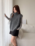 High-Necked Sweater Vest Women Autumn And Winter Lazy Wind Loose Wearing Sleeveless Shoulder Folding Knitting Top