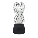 Spice Girls Bo Dot Hanging Neck Sling Suit Pure Sexual Hot Holiday Style Fashion Hip Half Skirt Two Sets