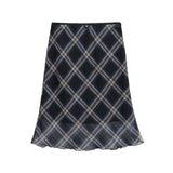 Blue Lattice Mesh Dress Girl Korean New Summer Babes Waist Fishtail Ass Skirt
