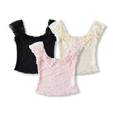 Spice Girl's New Lace Slings Summer New Lace´ø Vests One-Word Shoulder-Smeared Suspension Slings