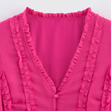 BSK&TRAF Women's Clothing In The Summer Of 2025 New Chiffon Splicing Long Oversized Dress