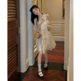 Pure Lusty Wind Strapped With Round Collar Dress 2026 New Summer Gentle Temperament Sweet First Love Dress