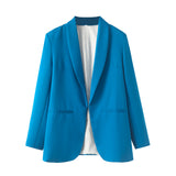BSK&TRAF Women's Clothing 2025 Autumn New Commuter Style Fashion Green Fruit Collar Suit Jacket