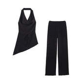 Quality Asymmetric Blouse 0347302 Textured Trousers 0347303 Set