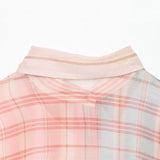 Spring New Micro-Permeable Striped Spliced Collar Shirt