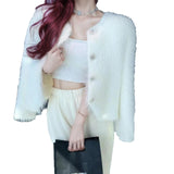 French Temperament Knitted Cardigan Women's Autumn And Winter High-End Sweater Coat Short Loose