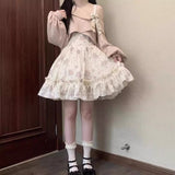 Lolita Dress Autumn And Winter New College Slams Hanging Skirt Sweet Open Shoulder Ponum Cake Skirt Girl