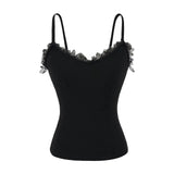 Pure Sexy Lace Side Two Sets Of Long-Sleeved T-Shirt Women's Autumn New Unique Beauty Short Dress