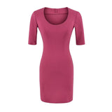 Korean Pure Temperament U-Neck Dress Dress Women Summer Tight Elasticity Skinny Hot Girl With Short Skirt