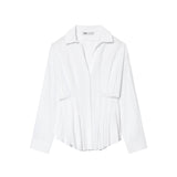 New Simple And Solid Color Folding Silk Shirt 2110534