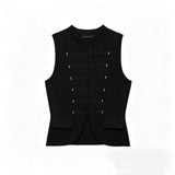 Spring New Rope Knot Buckle Temperament Knitted Vest 5536030505