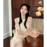 Pure Lusty Wind Strapped With Round Collar Dress 2026 New Summer Gentle Temperament Sweet First Love Dress