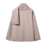 Autumn New Wool-Blend Scarf Short Coat 6318275