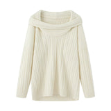 BSK&TRAF Women's Women's Women's New Autumn 2025 Senior Lazy-Word Individual Knitted Sleeve Sweater