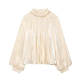 Spring New Light Silk Lily Texture Loose Shirt 8741030